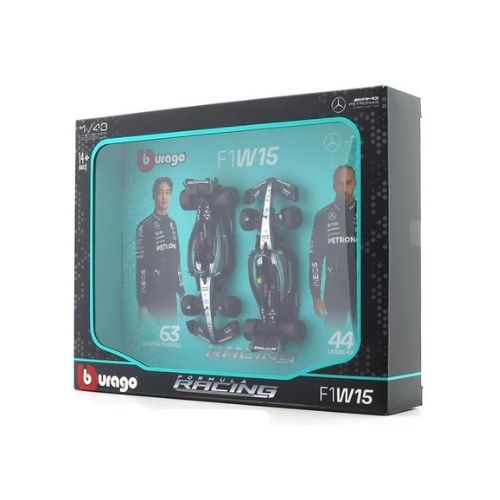 BBURAGO FORMULA RACING F1W 15 GEORGE RUSSELL AND LEWIS HAMILTON SCALE - 1:43