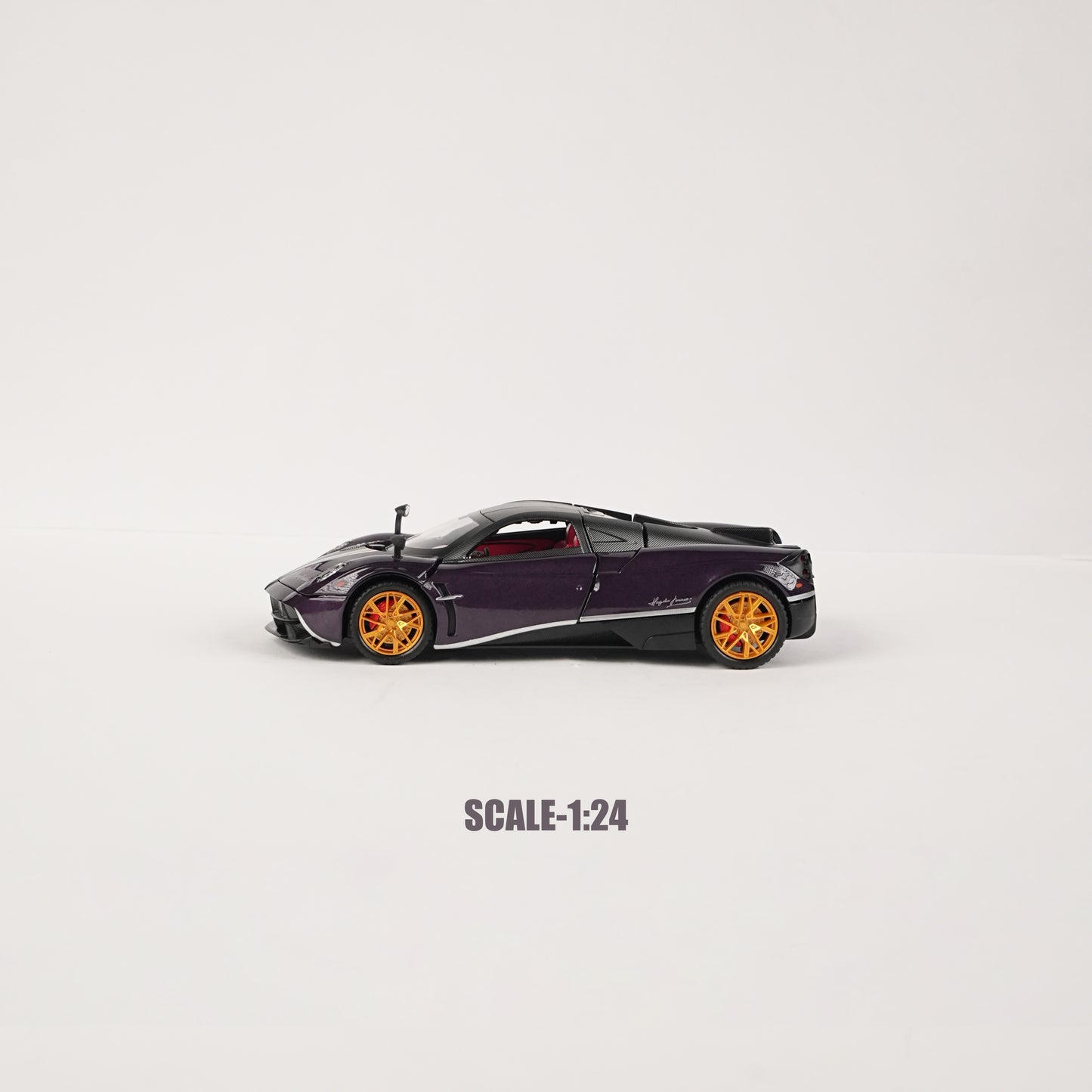 Pagani Huayra Dark Purple Die-Cast Model with Opening Doors