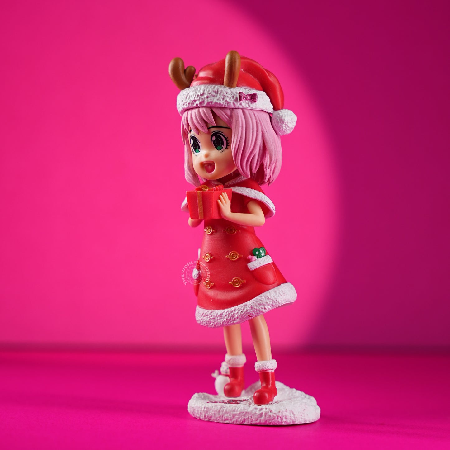 Festive Holiday Collectible – Pink-Haired Anime Figurine