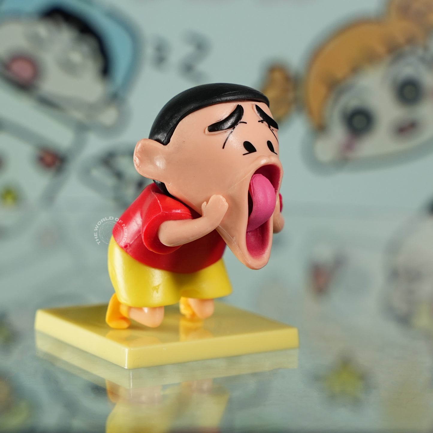 Shinchan Cartoon Statue Making a Goofy Expression