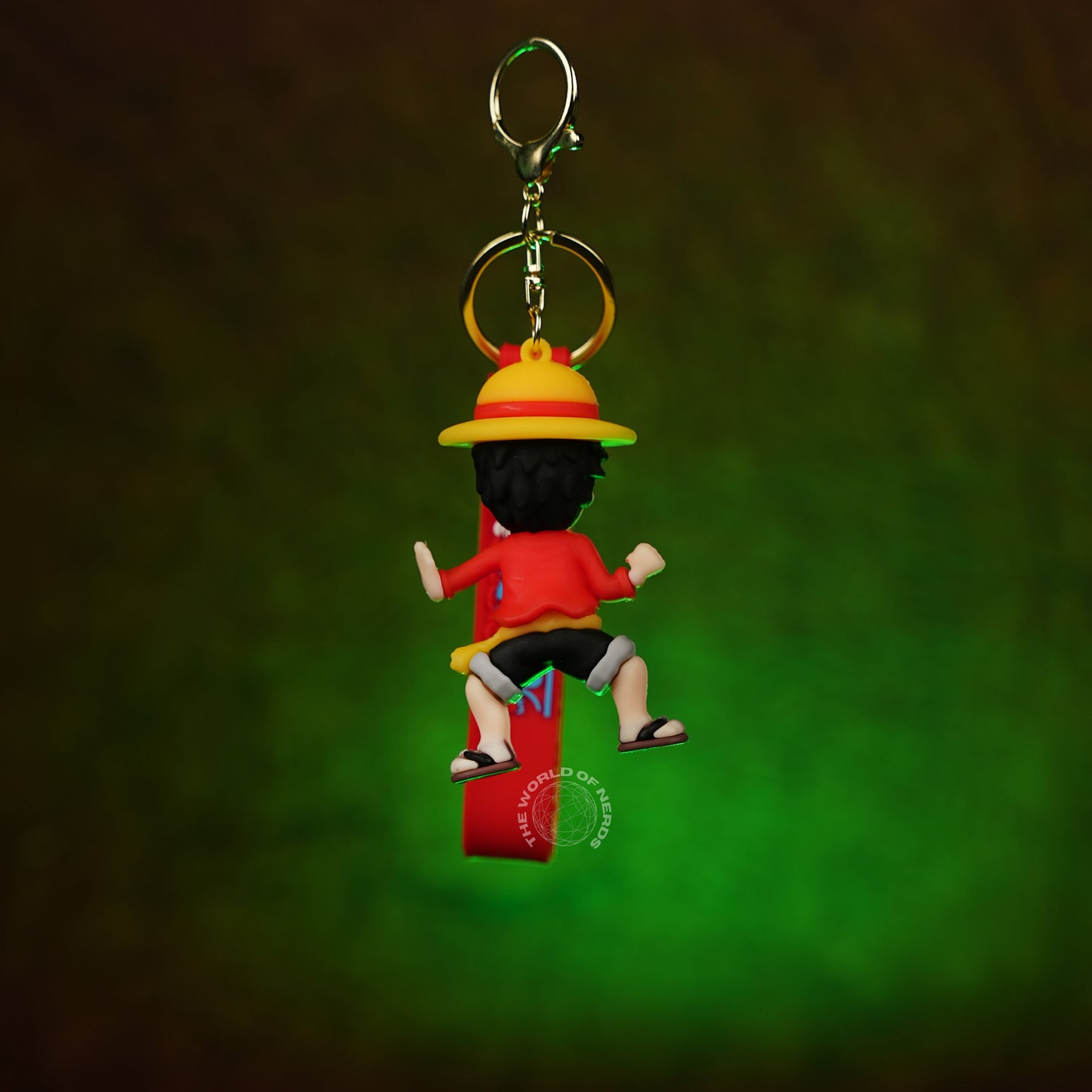 One Piece Monkey D. Luffy Chibi 3D Rubber Keychain with Anime Strap - The World Of Nerds