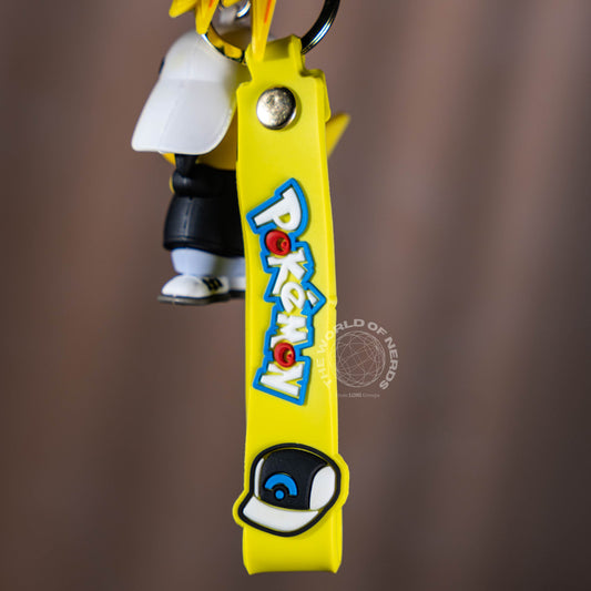 POKEMON PIKACHU WITH BASE BALL CAP KEYCHAIN