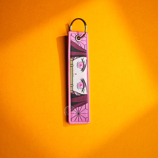 Demon Slayer Keychain | Double-Sided Fabric Key Ring with Nezuko Kamado
