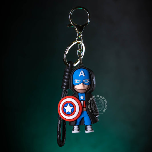 CAPTAIN AMERICA IN BLACK COAT KEYCHAIN