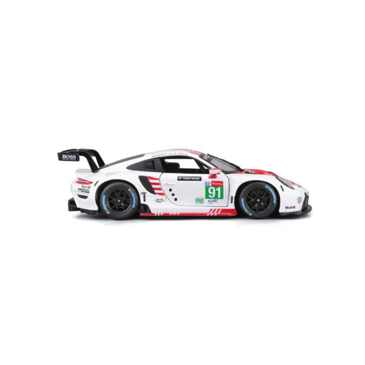 BBURAGO WHITE AND RED MIXED PORSCHE 911 RSR SCALE - 1:24