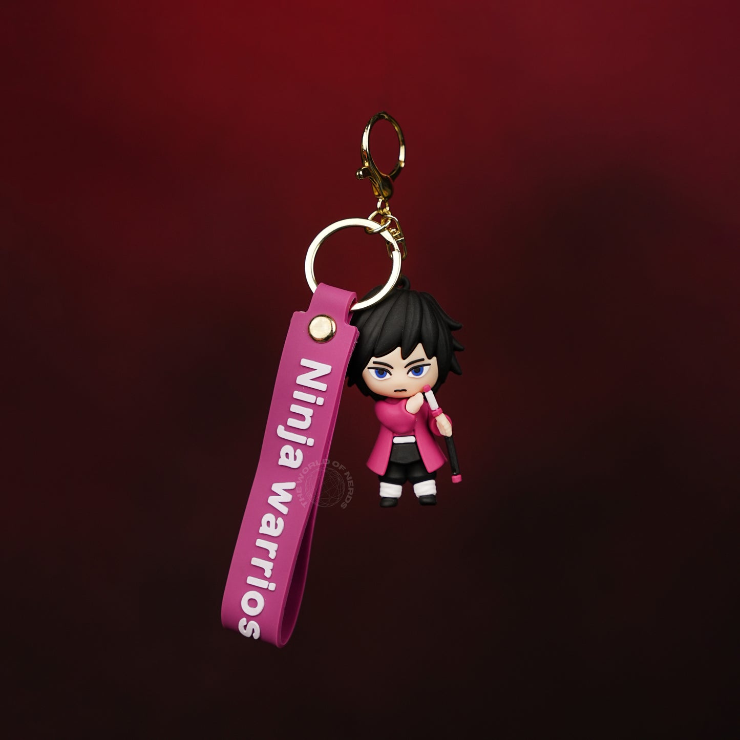 Giyu Tomioka Pink Sword Pose Anime Keychain