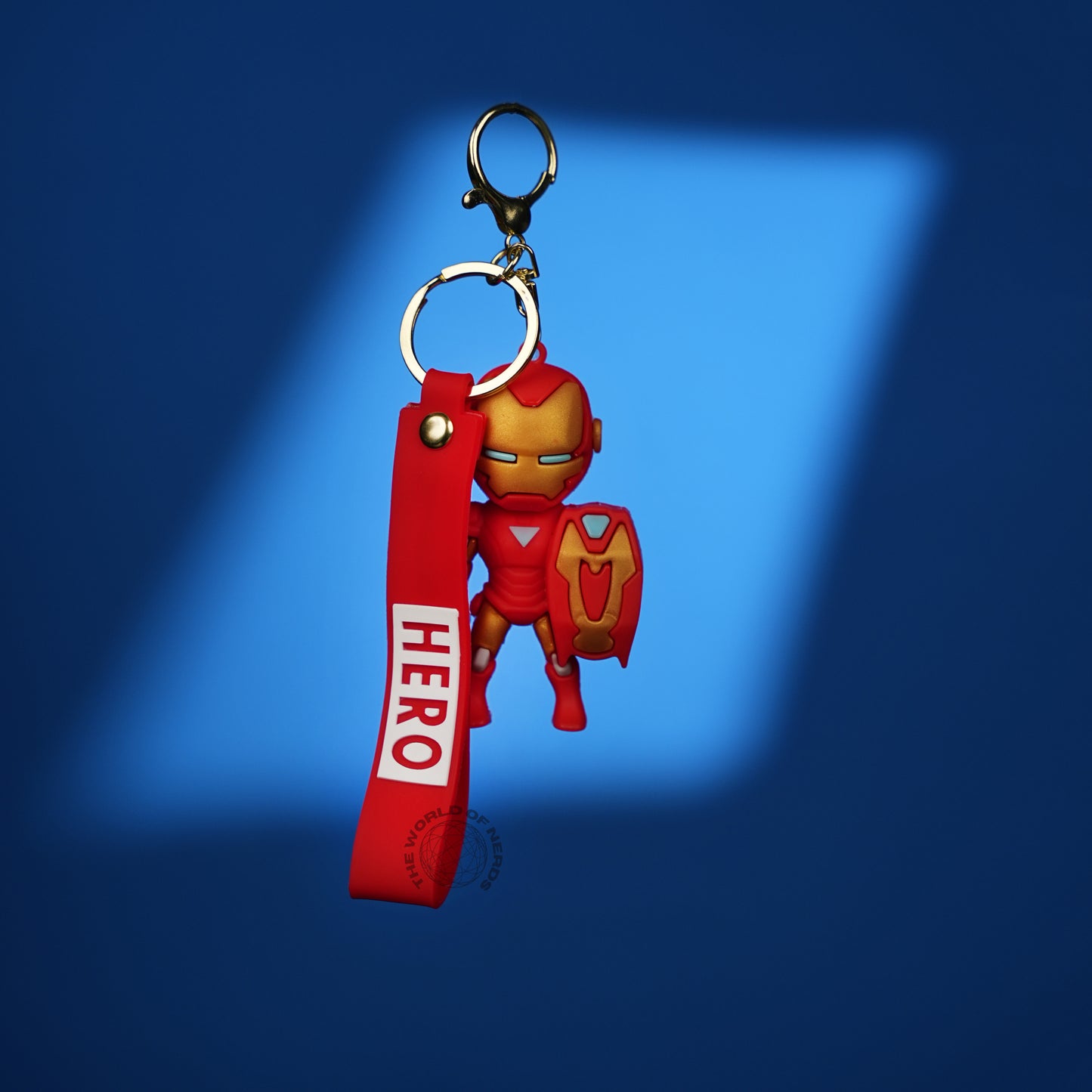 Iron Man Chibi 3D Rubber Keychain with “Hero” Strap - The World Of Nerds
