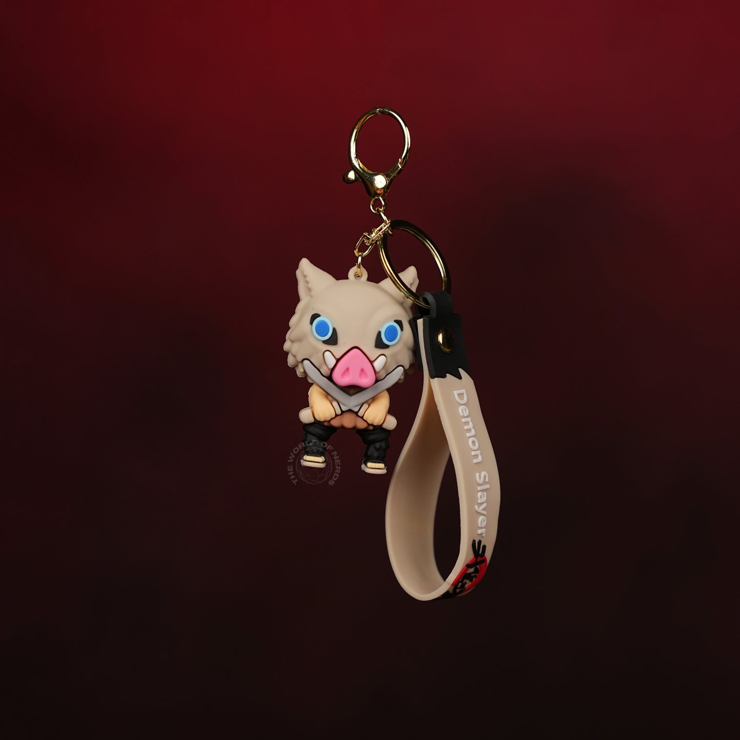 Inosuke Hashibira Crossed Swords Chibi Keychain