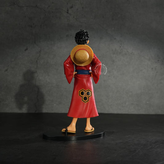 Straw Hat Luffy Ready for Battle in Traditional Robe