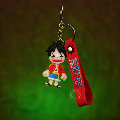 One Piece Monkey D. Luffy Laughing Chibi 3D Rubber Keychain