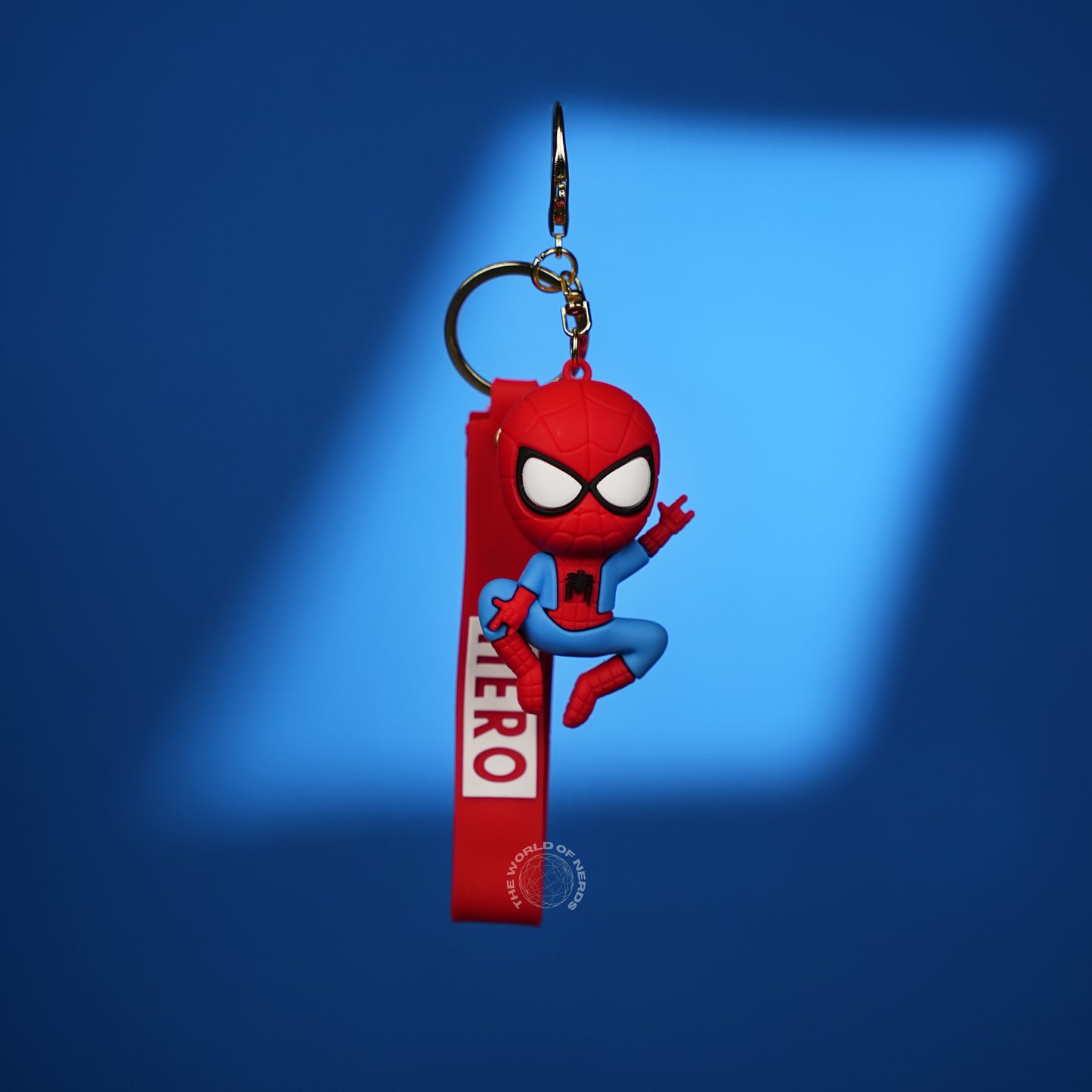 Spider-Man Chibi 3D Rubber Keychain with “Hero” Strap - The World Of Nerds