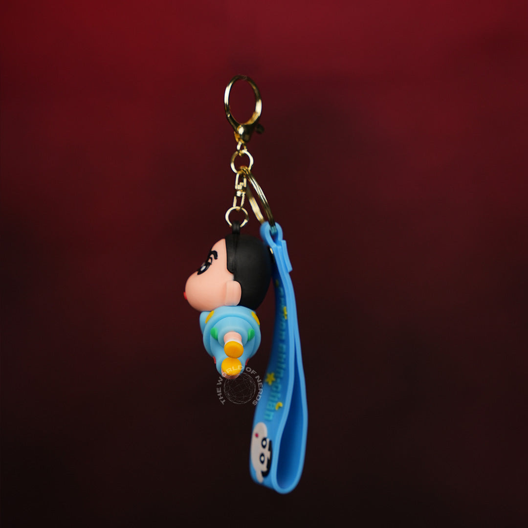 Shinchan Blue Lying Pose Keychain
