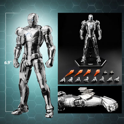 ZD Toys Chrome Iron Man Mark II Action Figure – Premium Metallic Collectible