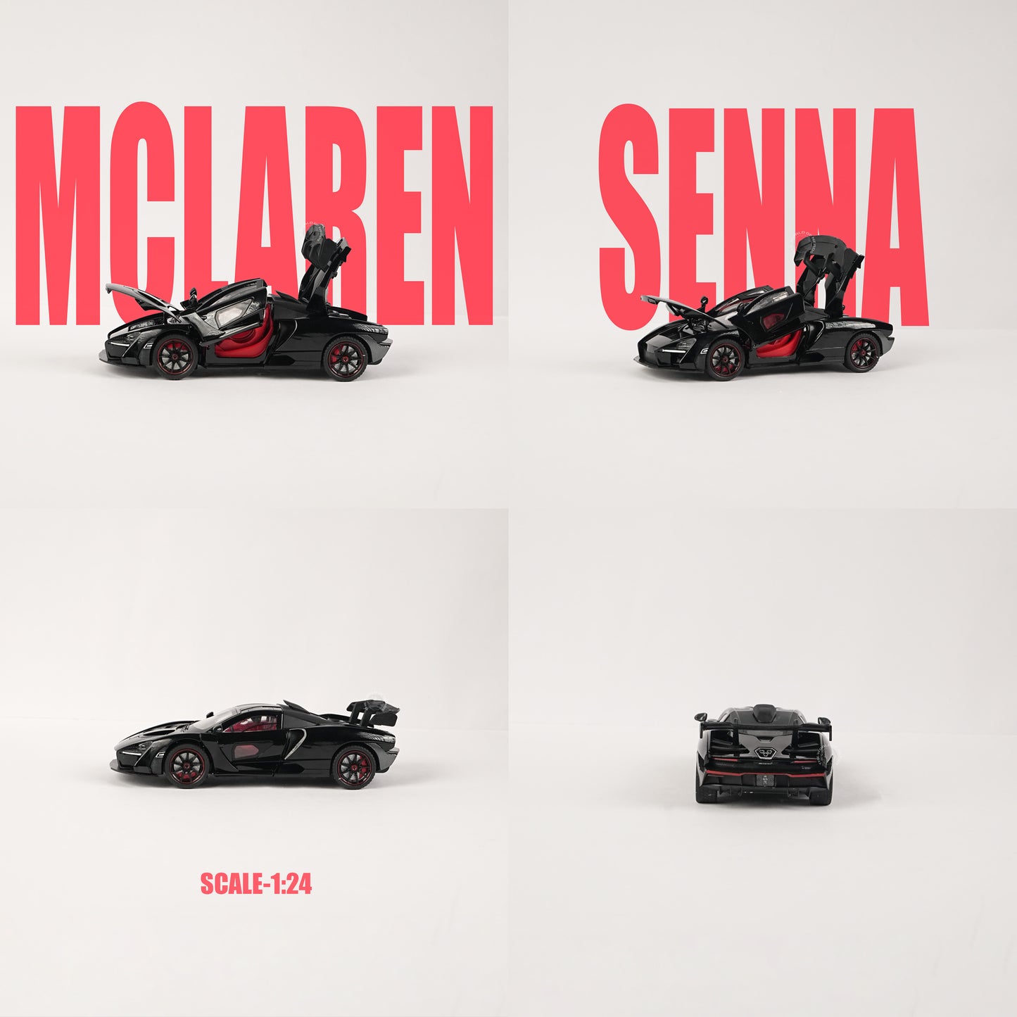 McLaren Senna Black Die-Cast Model with Opening Doors & Hood