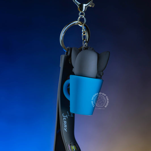 TOM INSIDE BLUE CUP KEYCHAIN