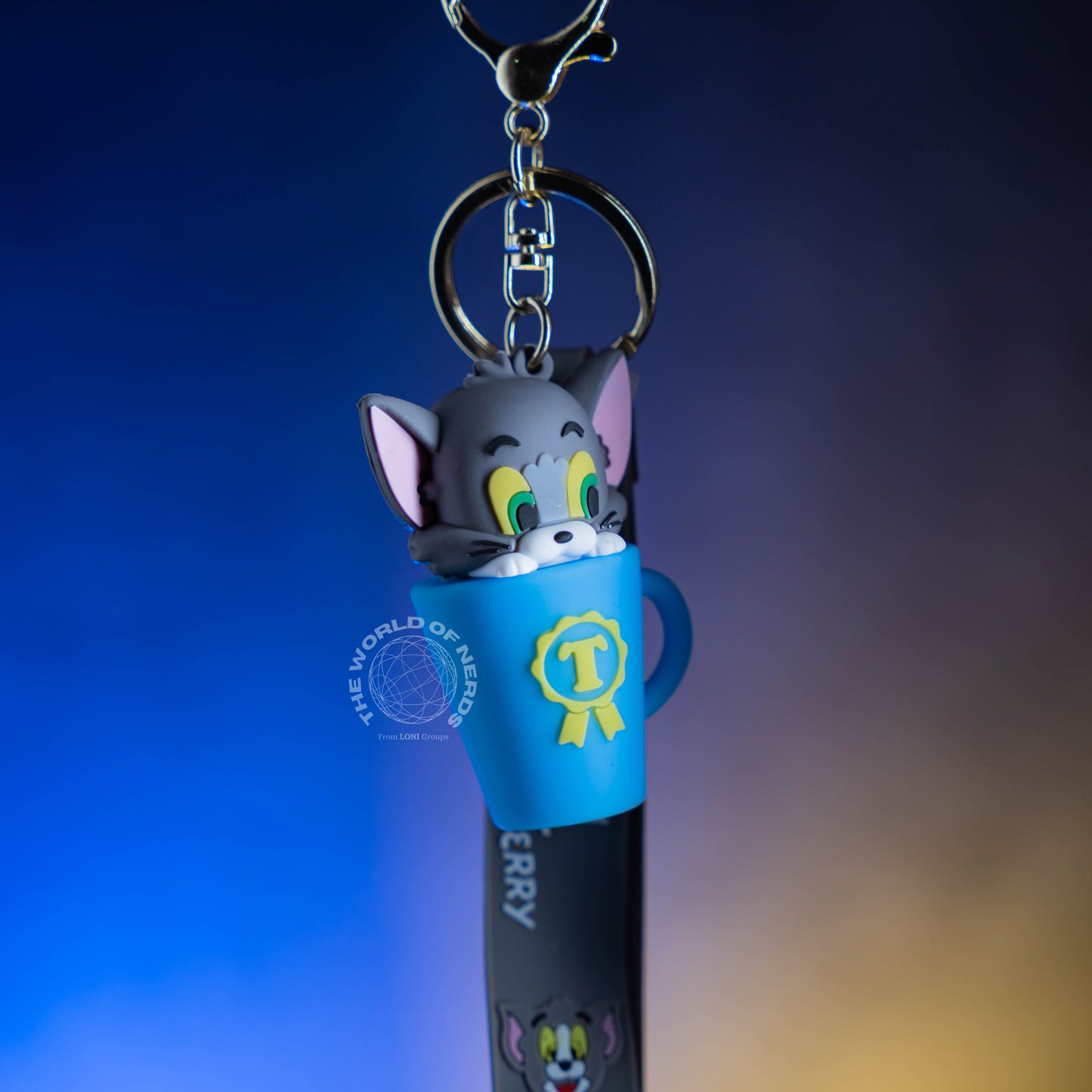 TOM INSIDE BLUE CUP KEYCHAIN