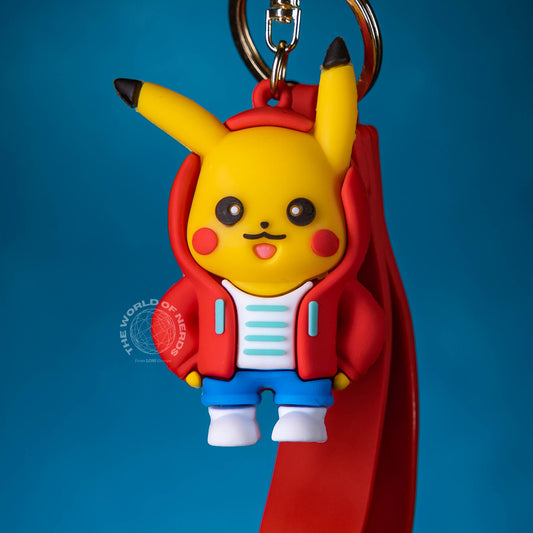 PIKACHU IN RED COAT KEYCHAIN