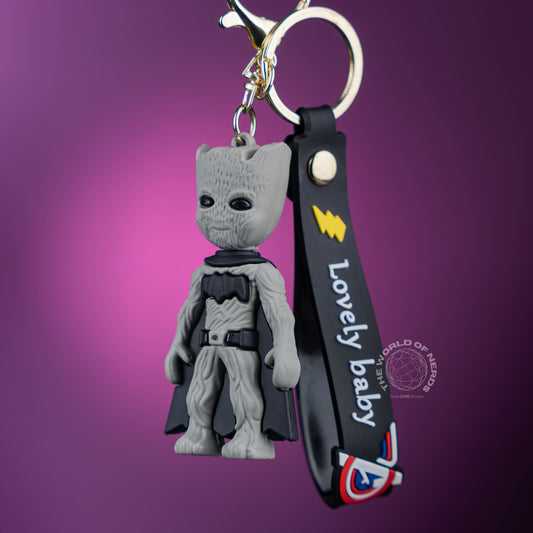 GROOT AS BATMAN KEYCHAIN