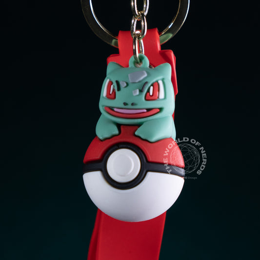 BULBASAUR ON POKEBALL KEYCHAIN