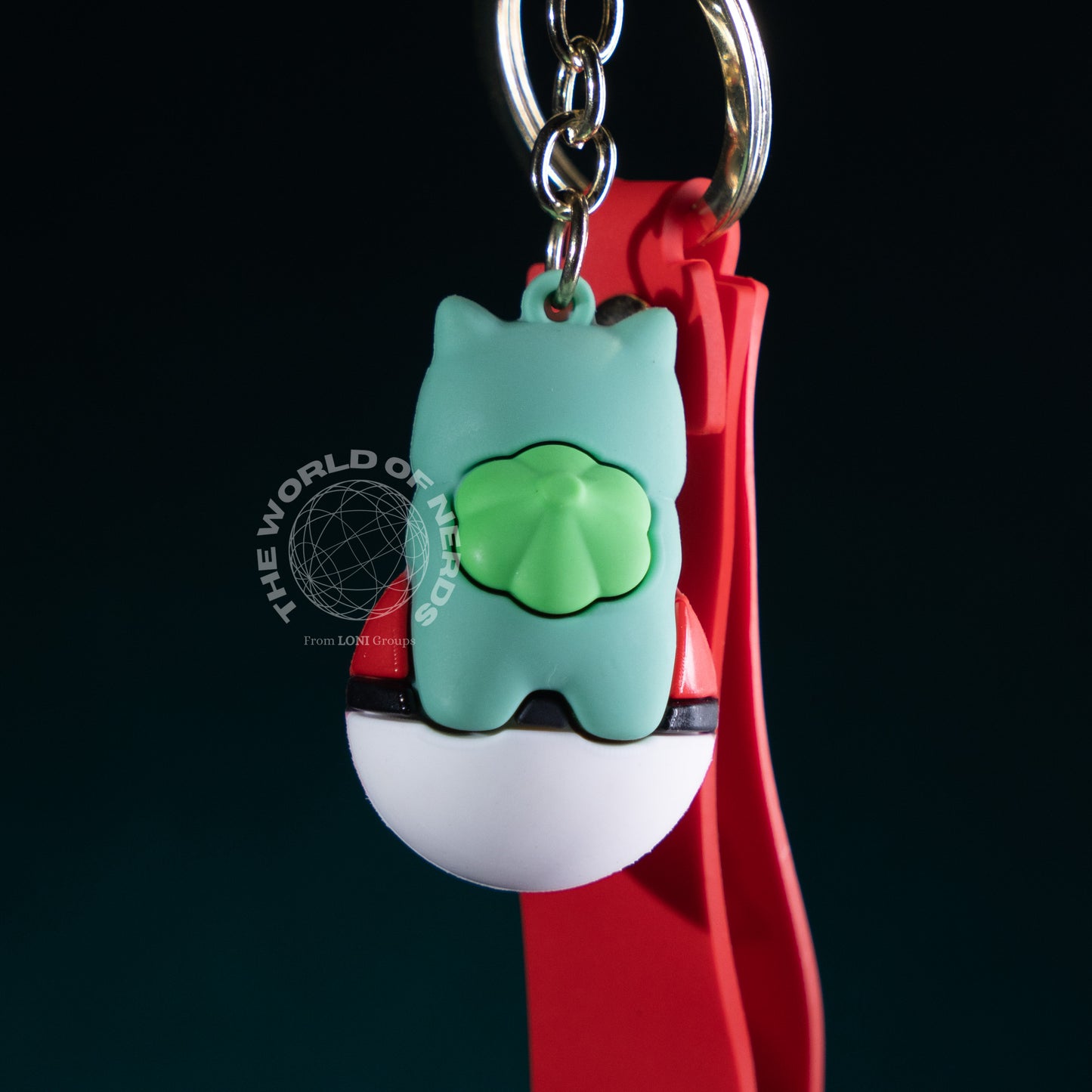 BULBASAUR ON POKEBALL KEYCHAIN