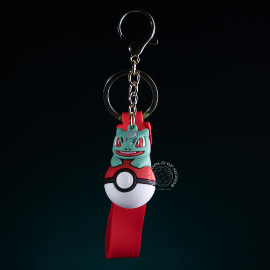 BULBASAUR ON POKEBALL KEYCHAIN