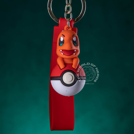CHARMANDER ON POKEBALL KEYCHAIN