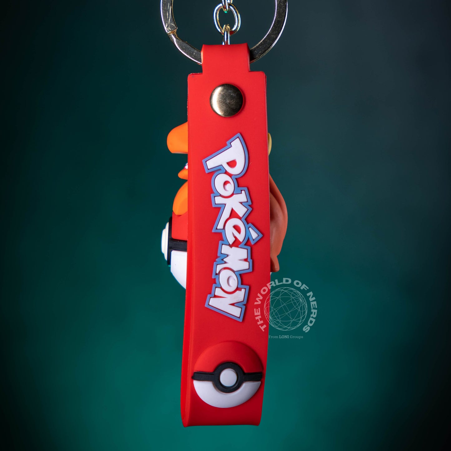 CHARMANDER ON POKEBALL KEYCHAIN