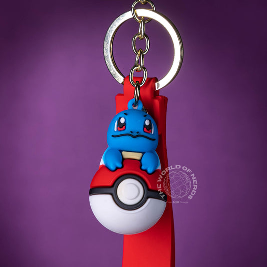 SQUIRTLE ON POKEBALL KEYCHAIN