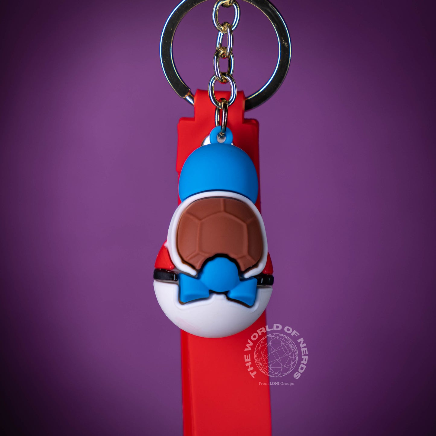 SQUIRTLE ON POKEBALL KEYCHAIN
