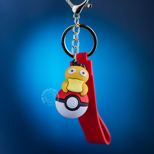 PSYDUCK ON POKEBALL KEYCHAIN