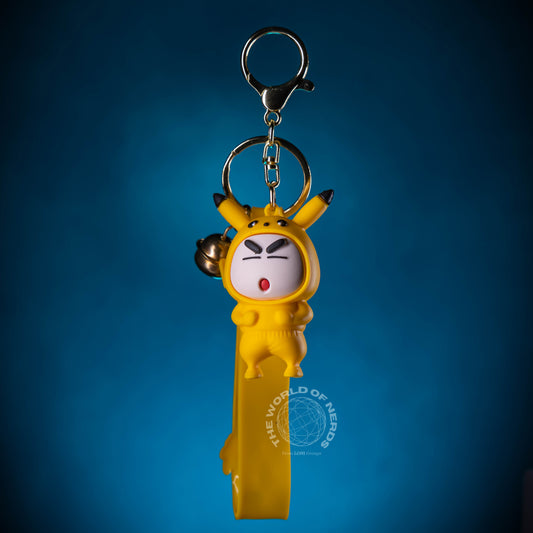 SHIN CHAN AS PIKACHU KEYCHAIN