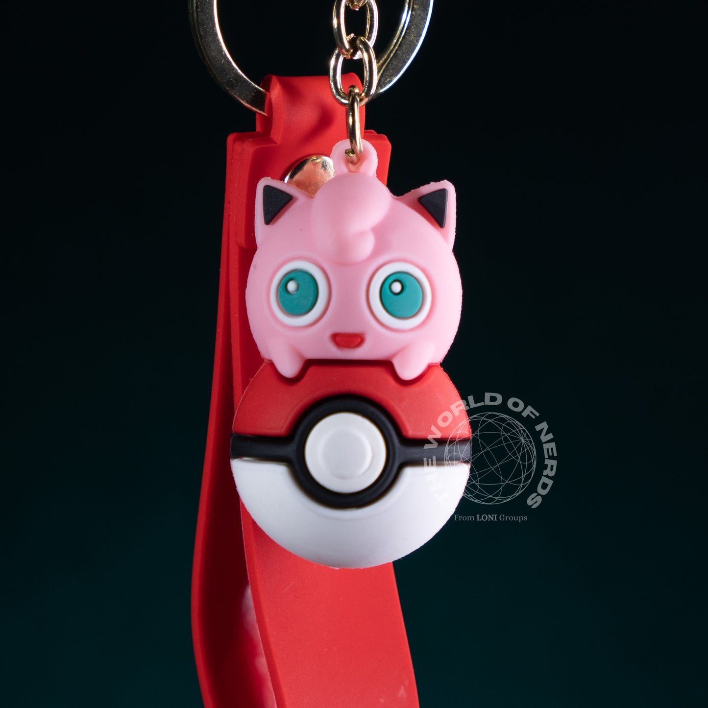 JIGGLYPUFF ON POKEBALL KEYCHAIN