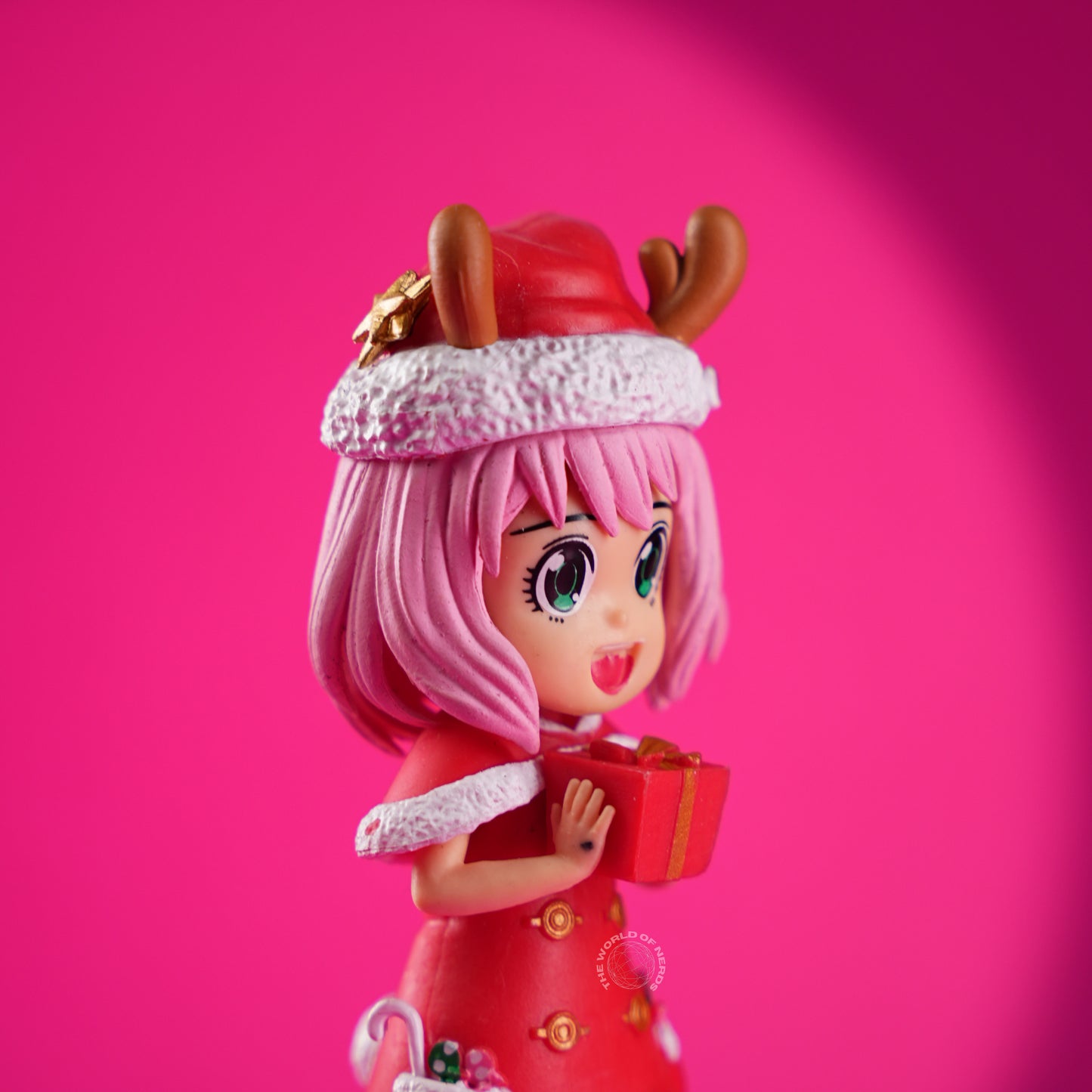 Festive Holiday Collectible – Pink-Haired Anime Figurine