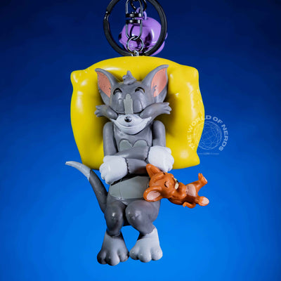 TOM AND JERRY SLEEPING KEYCHAIN - Adorable Tom and Jerry Keychain for Fans - 2