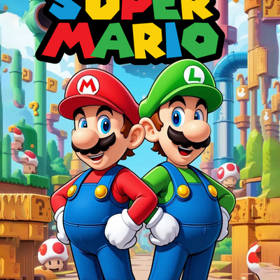 Retro Game Brothers A3+ HD Cartoon Wall Poster - 2