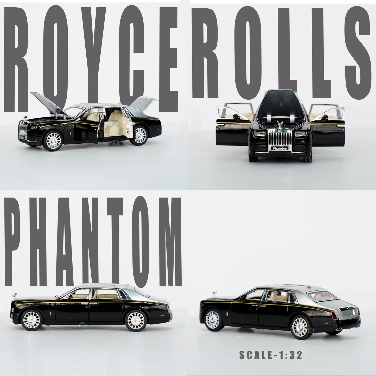 GREY & BLACK-ROLLS ROYCE PHANTOM SCALE - 1:32