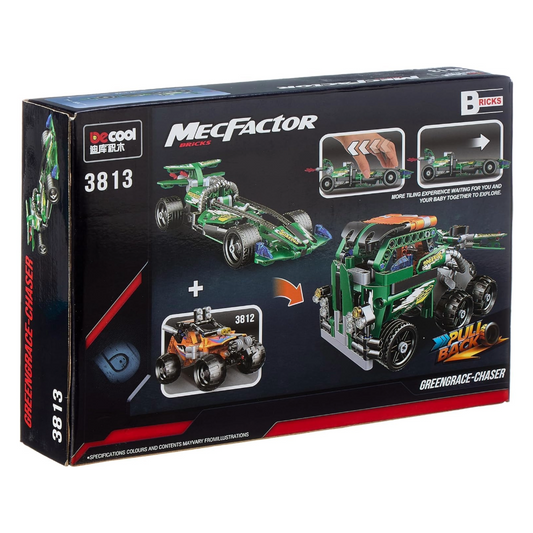DECOOL MEC FACTOR BRICKS PULLBACK GREENRACE CHASER 203+ PCS BLOCKS