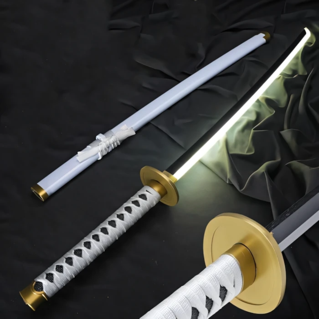 Zoro Wado Ichimonji Neon Katana - LED Wooden Collectible Sword for Ultimate Fans