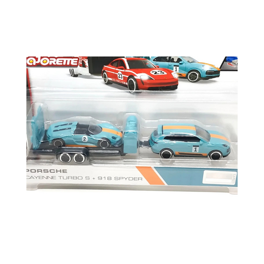 MAJORETTE PORSCHE CAYENNE TURBO S + 918 SPYDER