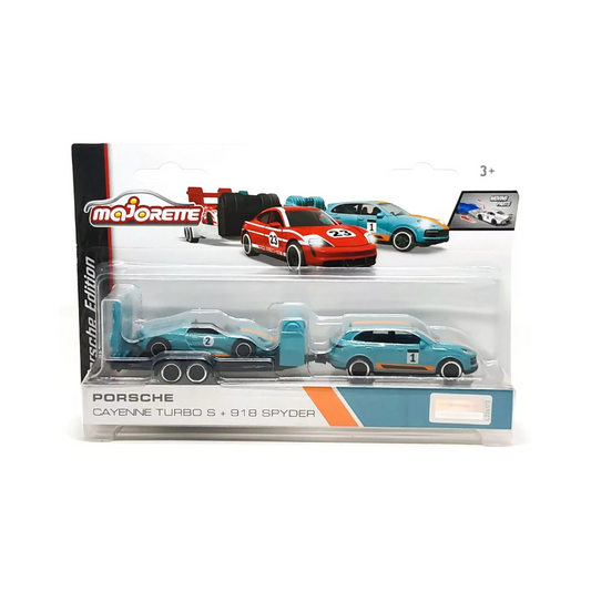 MAJORETTE PORSCHE CAYENNE TURBO S + 918 SPYDER