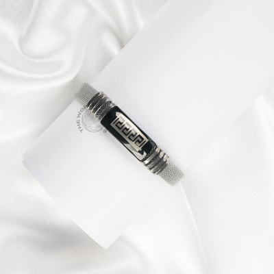 Black Stainless Steel Bracelet with Geometric Design Imported Fashion Accessory