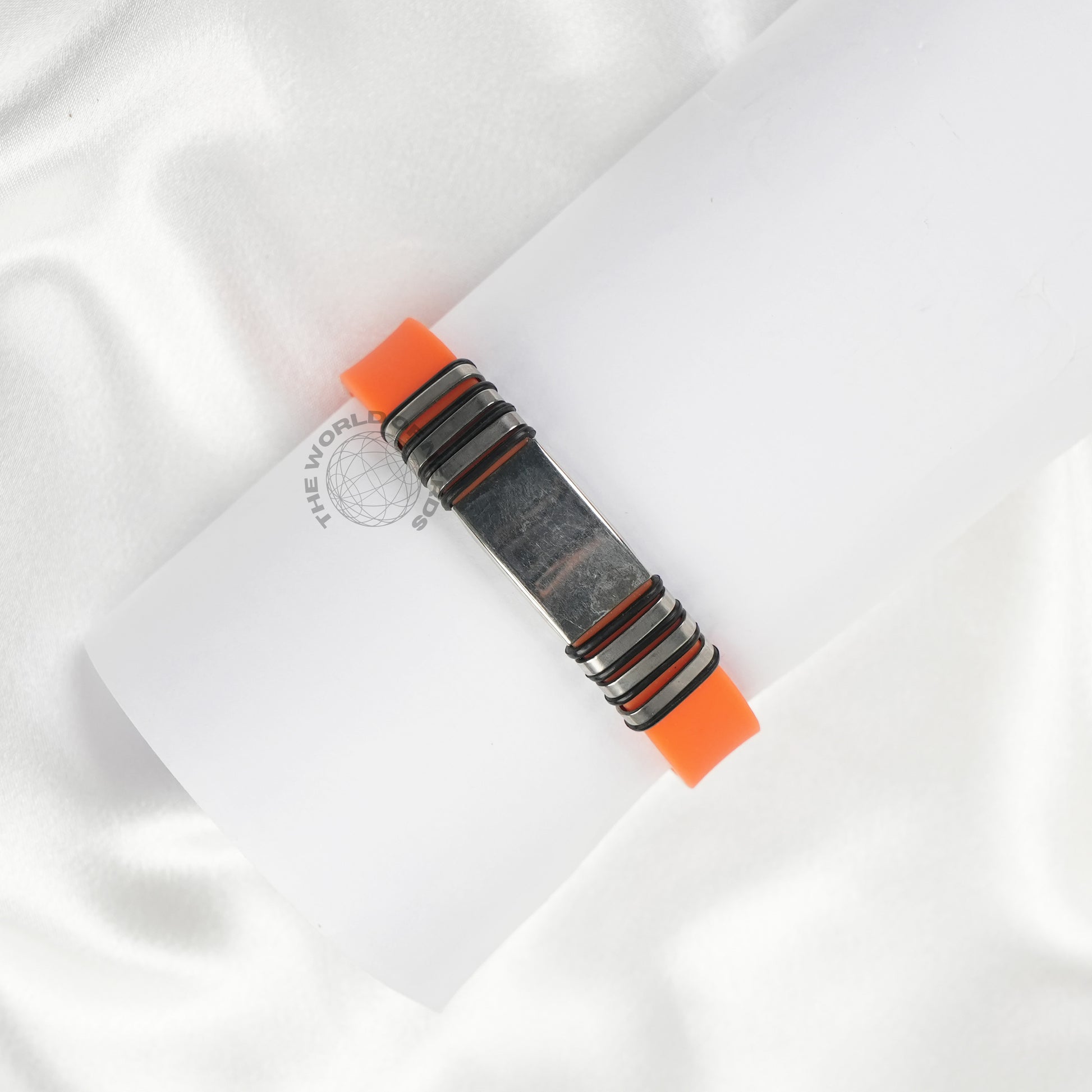 Orange Bracelet with Metal Plate Imported Fashion Accessory - The World Of Nerds