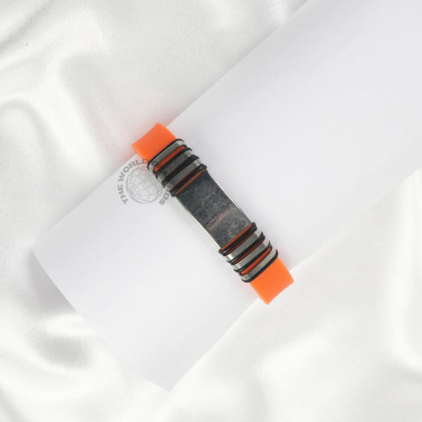 Orange Bracelet with Metal Plate Imported Fashion Accessory