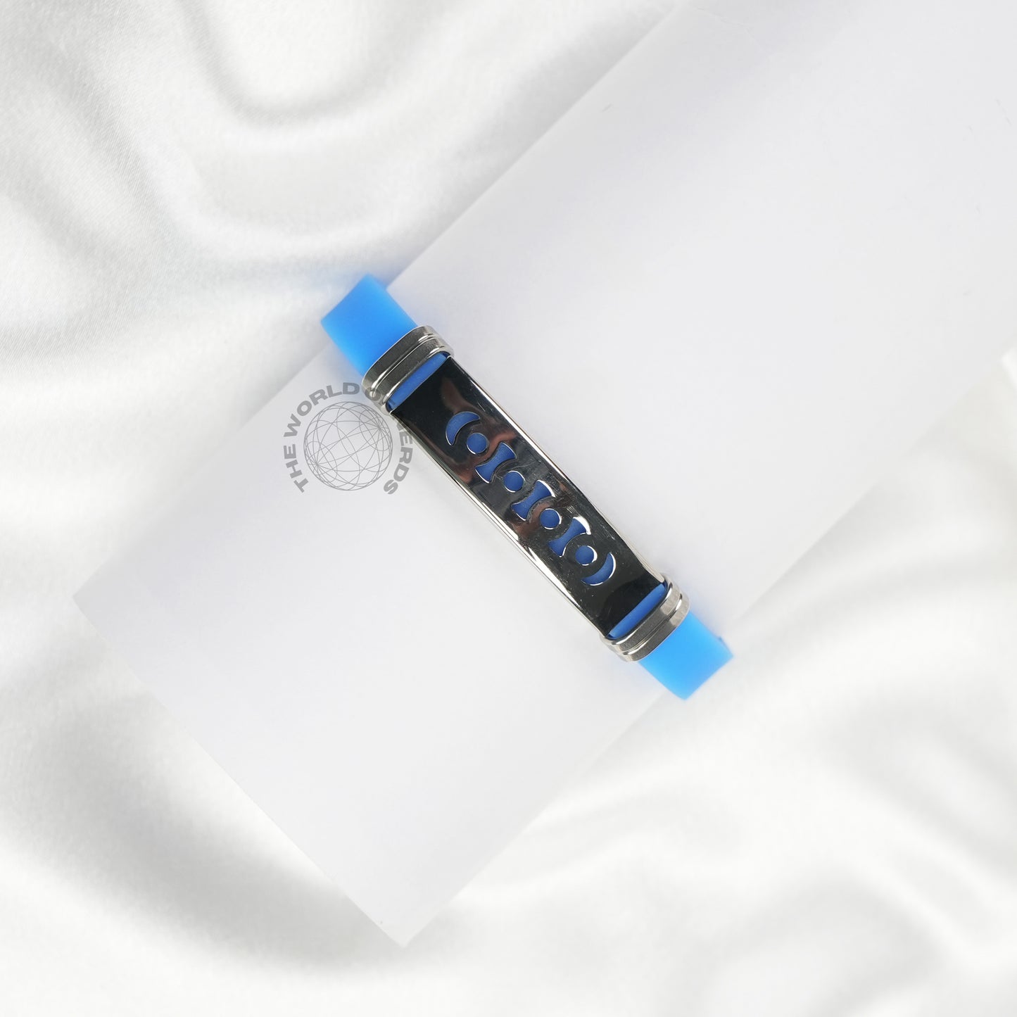 Light Blue Bracelet with Metal Plate Imported Fashion Accessory - The World Of Nerds