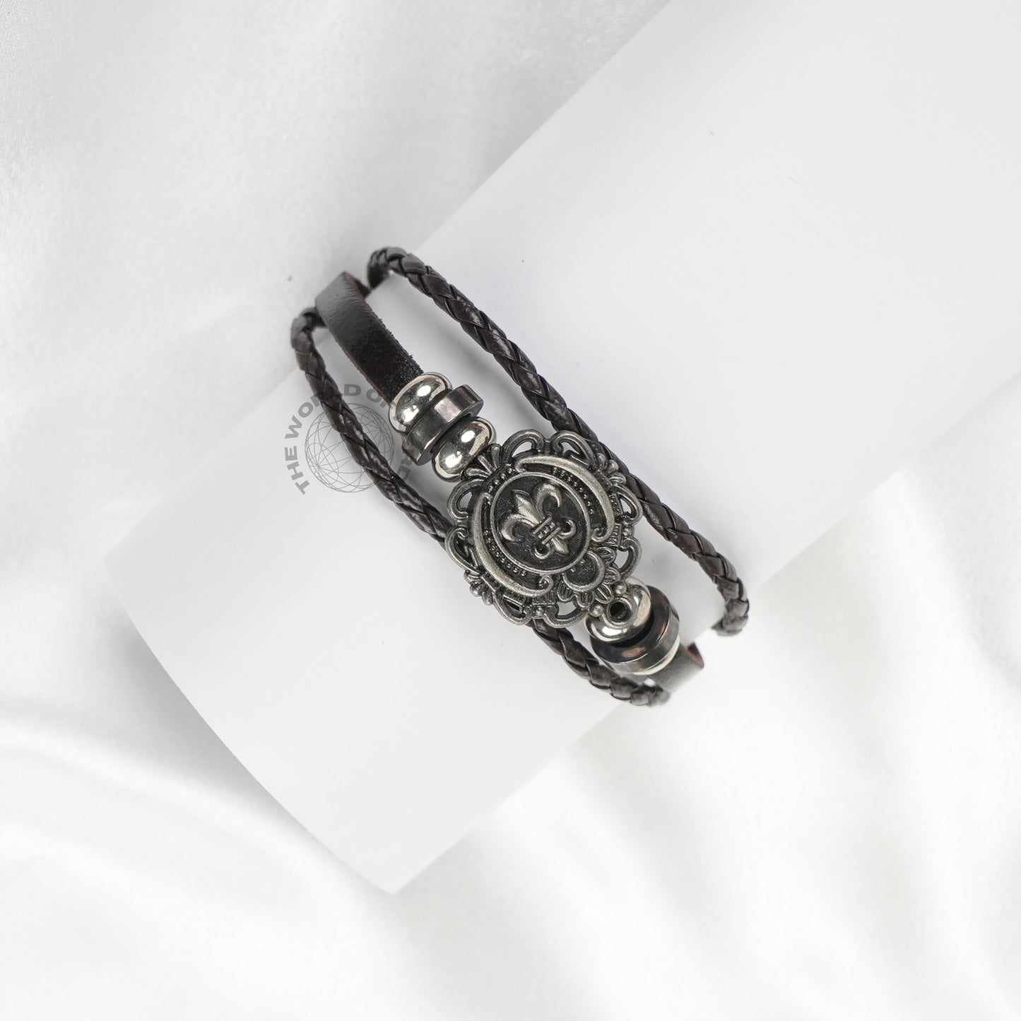 Flower & Bead Leather Bracelet Imported Fashion Accessory - The World Of Nerds