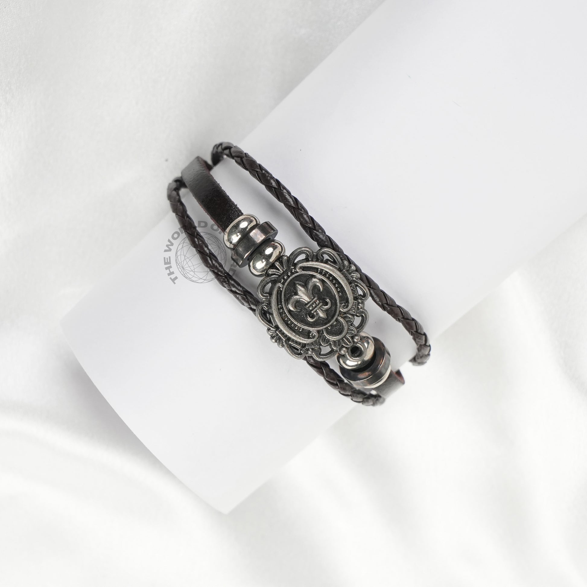 Flower & Bead Leather Bracelet Imported Fashion Accessory - The World Of Nerds