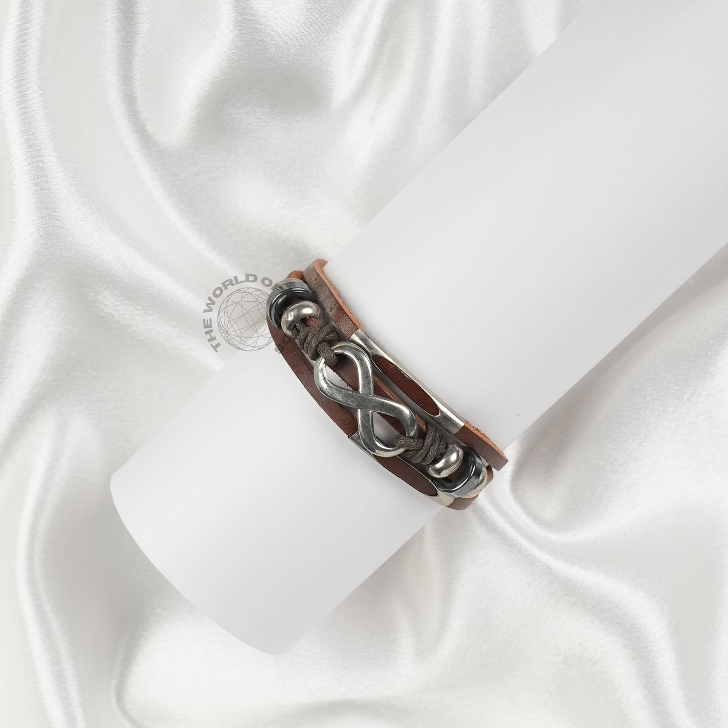 Infinity Sign Brown Leather Bracelet Imported Fashion Accessory - The World Of Nerds