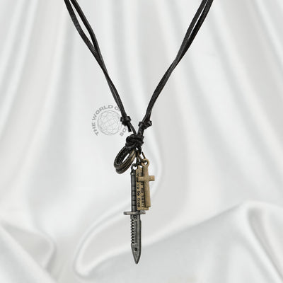 Metal Sword Design Leather Chain Stylish Fashion Accessory