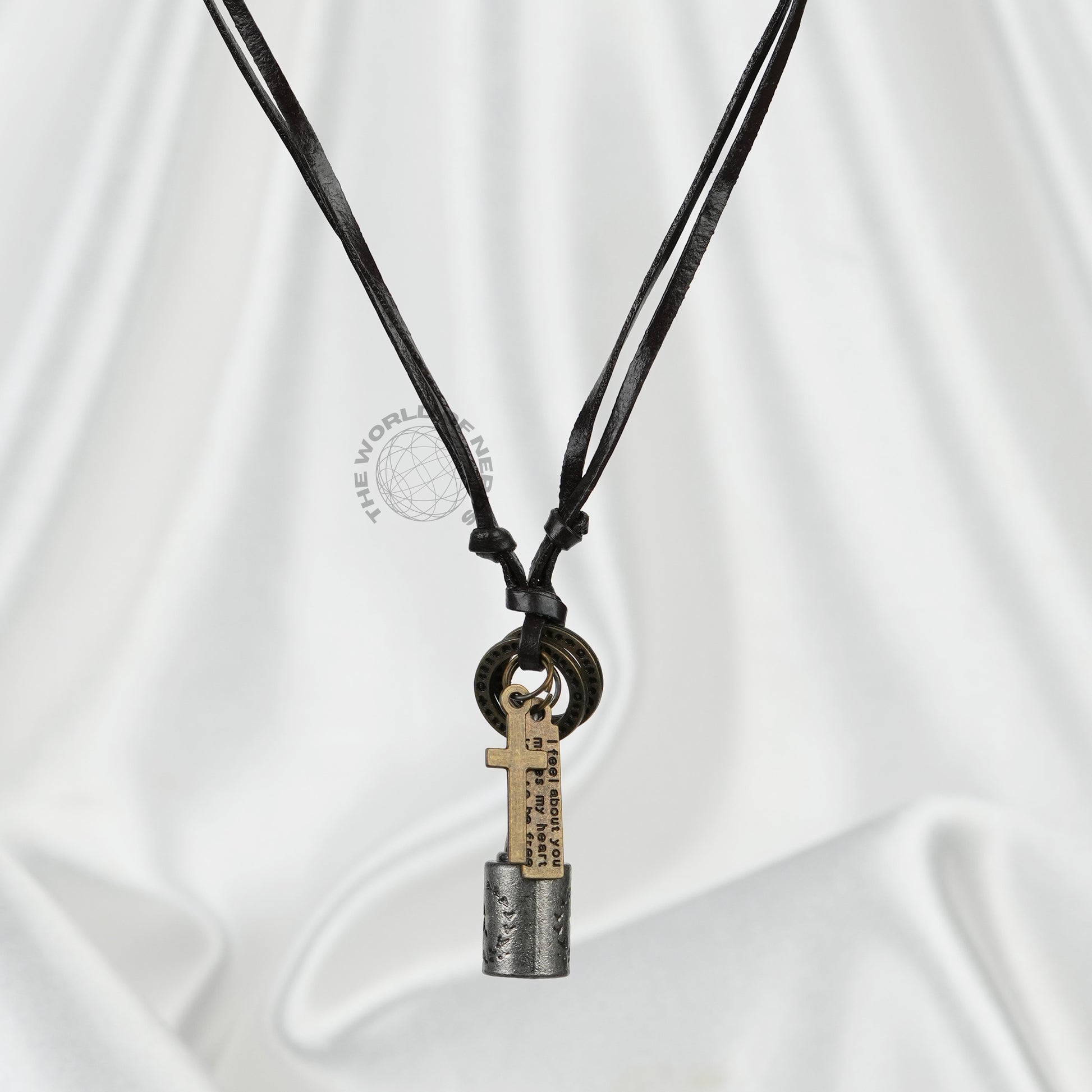 Bronze Cross Leather Chain Stylish Fashion Accessory - The World Of Nerds