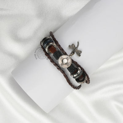 Fly Brown Leather Bracelet Imported Fashion Accessory